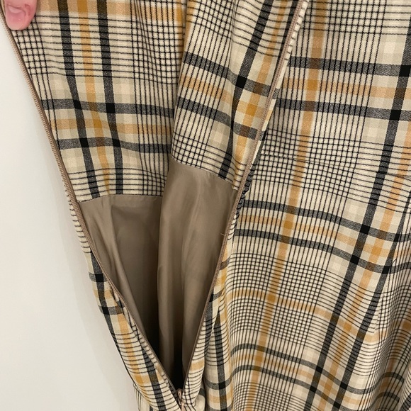 Aritzia Wilfred Tan Plaid Mini Dress - Picture 6 of 10